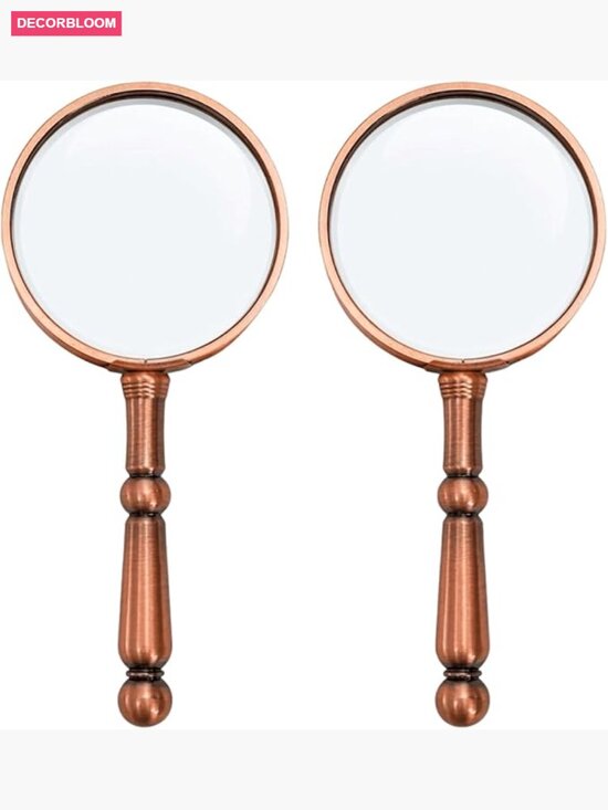 2 Pack 6X Antique Magnifying Glass Handheld Magnifier for Reading main image 5